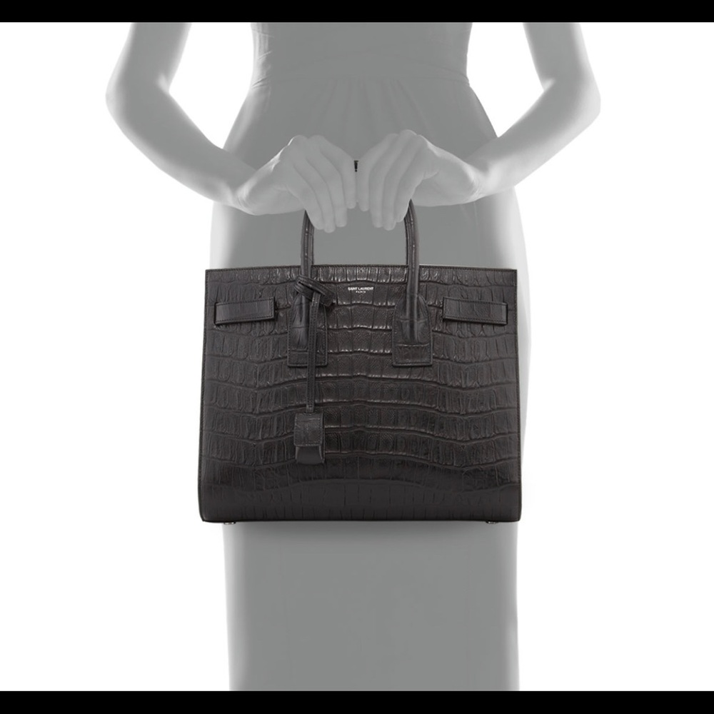 Saint Laurent Small Croc Embossed Sac de Jour - Picture 14 of 14